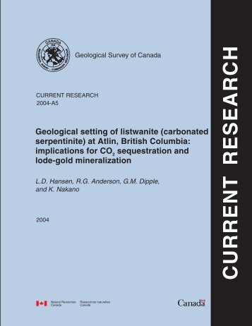 Geological setting of listwanite (carbonated serpentinite) at Atlin ...