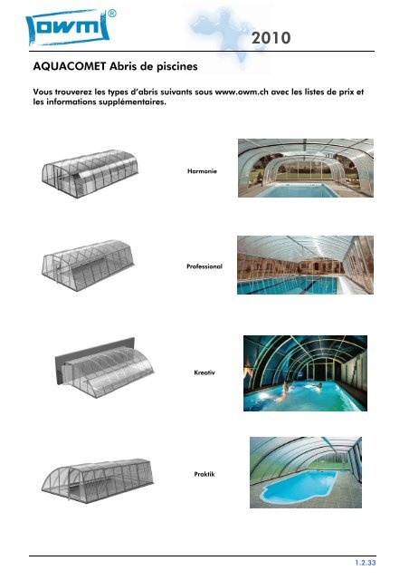 Liste de prix Aquacomet (2010 FR) - webpark ag