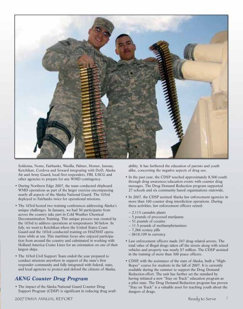 2007 Annual Report - Alaska - Department of Military and Veterans ...