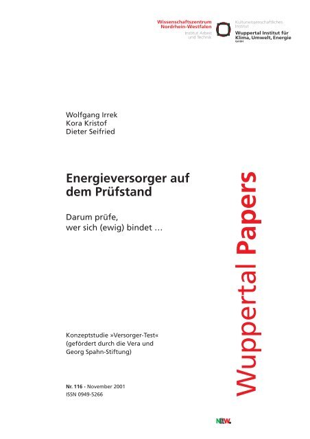 WP116.pdf - Wuppertal Institut für Klima, Umwelt, Energie