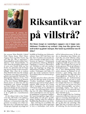 Riksantikvar på villstrå? - Disen Kolonial Sjur Harby