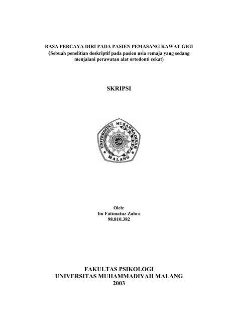 skripsi fakultas psikologi universitas muhammadiyah malang 2003