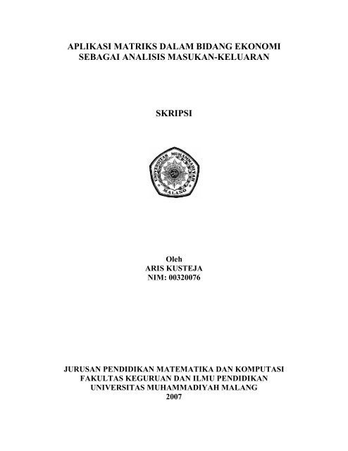 Skripsi Matematika Terapan Pdf Pejuang Skripsi