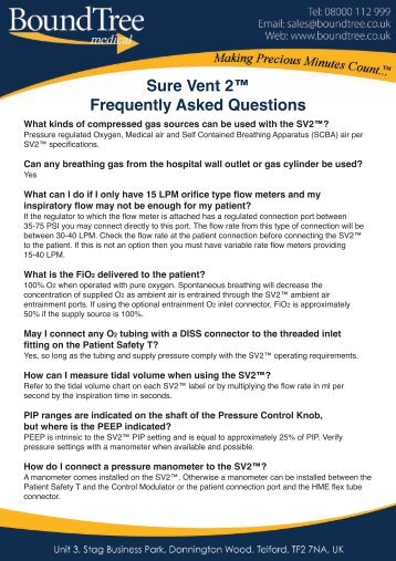 FAQ's (.pdf) - Bound Tree Medical