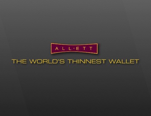 ALL-ETT Thin Wallets... Made in USA