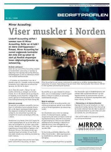 Viser muskler i Norden Mirror Accouting - Bedriftprofilen