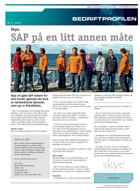 SAP på en litt annen måte - Bedriftprofilen