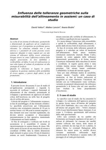 Influenza delle tolleranze geometriche sulla misurabilità dell ...