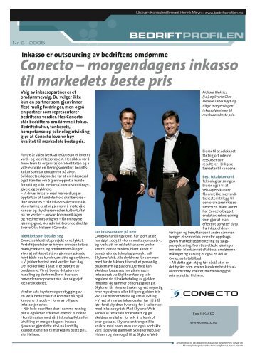 Conecto – morgendagens inkasso til markedets ... - Bedriftprofilen