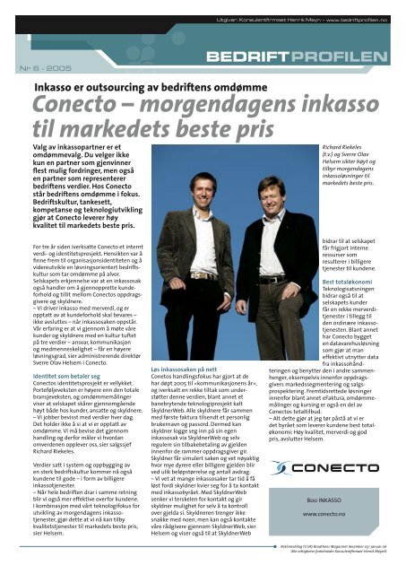 Conecto – morgendagens inkasso til markedets ... - Bedriftprofilen