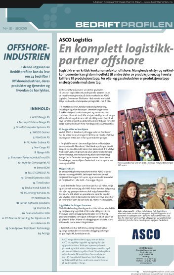 En komplett logistikk- partner offshore - Bedriftprofilen