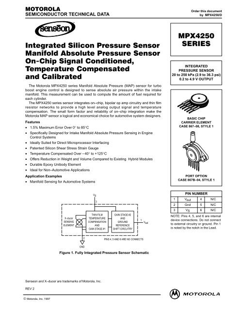 Integrated Silicon Pressure Sensor Manifold Absolute Pressure ...