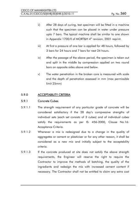 particular specifications (road works) - CIDCO Maharashtra Ltd.