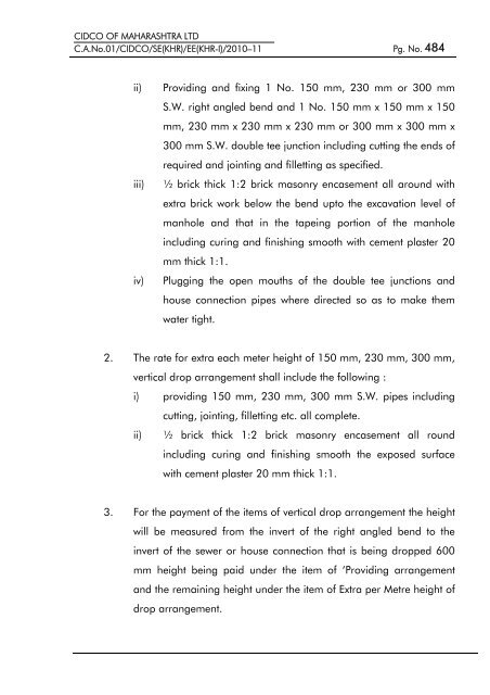 particular specifications (road works) - CIDCO Maharashtra Ltd.