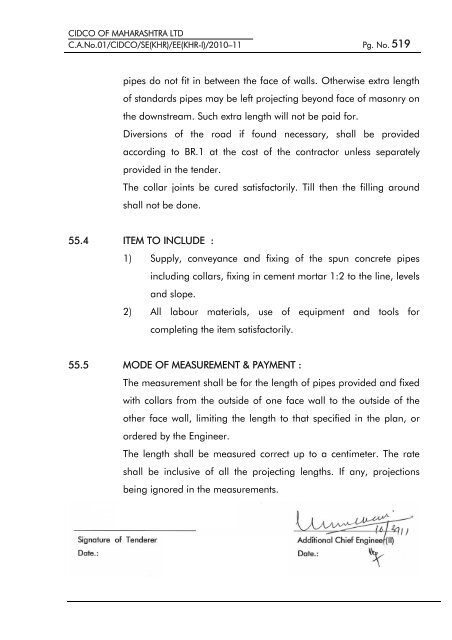 particular specifications (road works) - CIDCO Maharashtra Ltd.