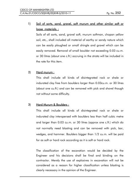 particular specifications (road works) - CIDCO Maharashtra Ltd.