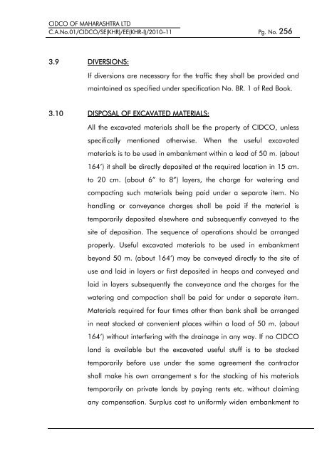 particular specifications (road works) - CIDCO Maharashtra Ltd.