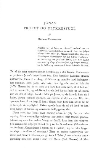 Henning Henningsen: Jonas - profet og ulykkesfugl, s. 105-122