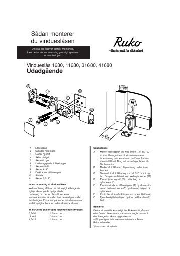 Sådan monterer du vindueslåsen Udadgående - Ruko