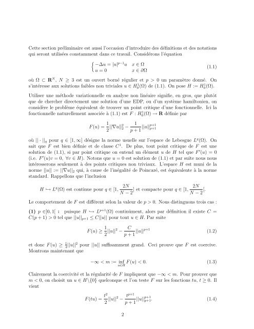 Méthodes Variationnelles et Applications `a Quelques Probl`emes d ...