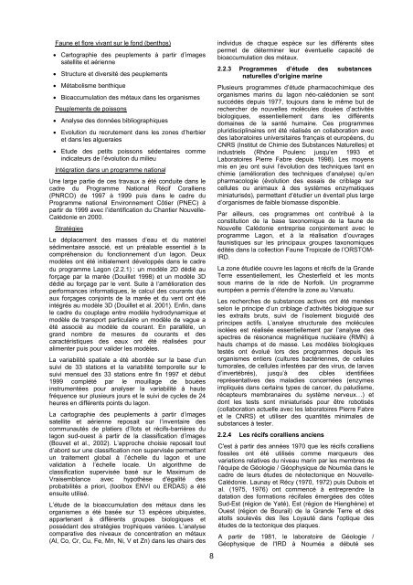 Implications de l'IRD (ex ORSTOM) - Centre d'Océanologie de ...