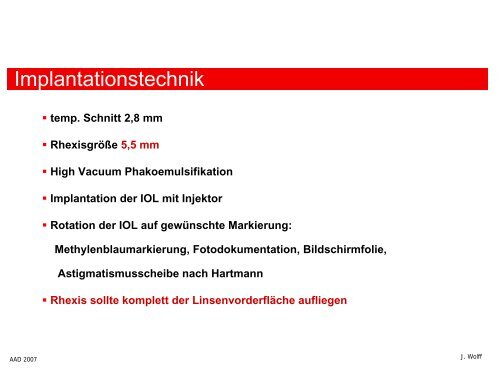 Astigmatismuskorrektur: torische IOL