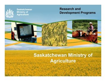 Sask Ministry of Agriculture Research ... - Ag-West Bio Inc.