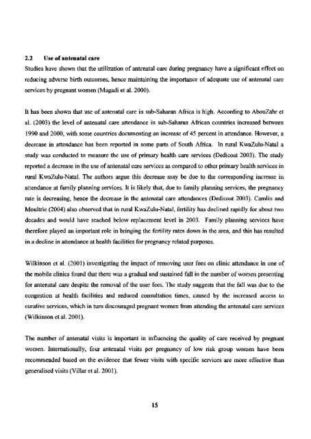 an examination of the role of antenatal care attendance in ...