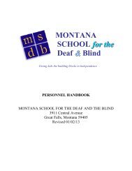 PERSONNEL HANDBOOK - Montana School for the Deaf & Blind