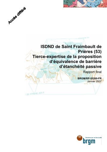 ISDND de Saint Fraimbault de Prières (53 ... - InfoTerre - BRGM