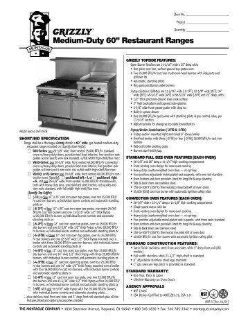 Medium-Duty 60” Restaurant Ranges - Restaurant Equipment