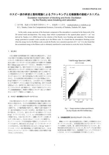 ロスビー波の砕波と飽和理論によるブロッキングと北極振動の励起 ...