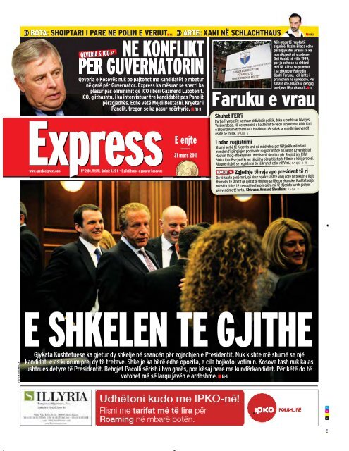 NE KONFLIKT PER GUVERNATORIN - Gazeta Express