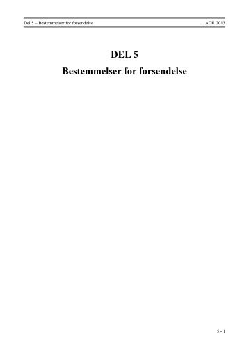 DEL 5 Bestemmelser for forsendelse - Politi