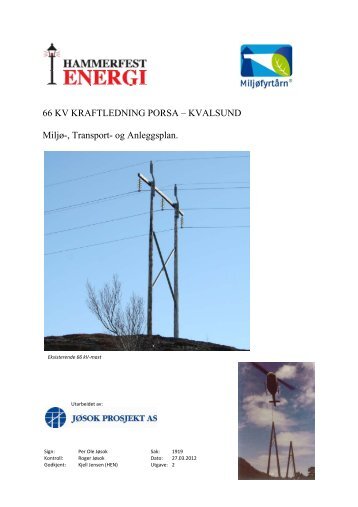 Miljø transport og anleggsplan - Hammerfest Energi
