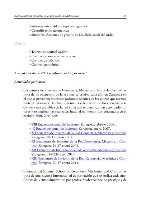 Redes temáticas españolas en el ámbito de las Matemáticas