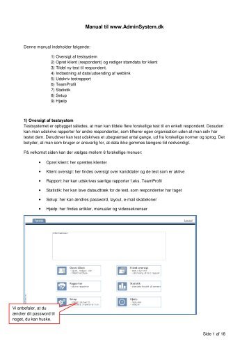 Manual til www.AdminSystem.dk - Hogrefe.dk