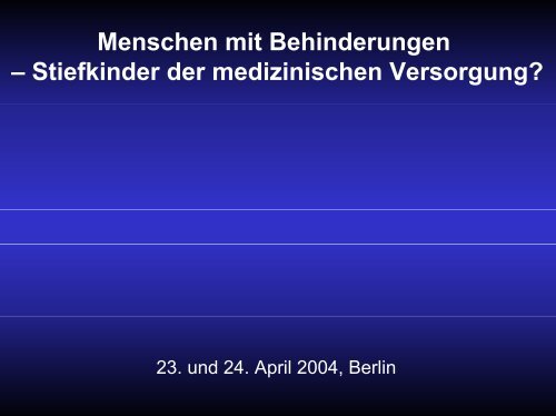 Problematik der Parodontalbehandlung bei Patienten mit ...