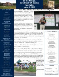 On the Fringe... Carolinas PGA Section Newsletter June 1, 2012