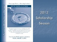 2012 Scholarship Season - Carson Scholars Fund