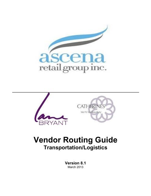 Vendor Routing Guide - CSI Vendor Manual