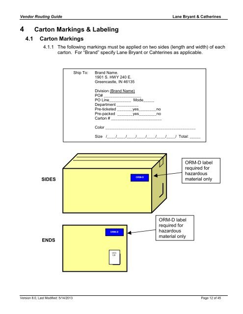 Vendor Routing Guide - CSI Vendor Manual