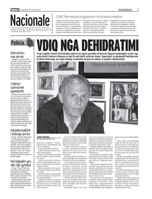 VDIQ NGA DEHIDRATIMI - Gazeta Express