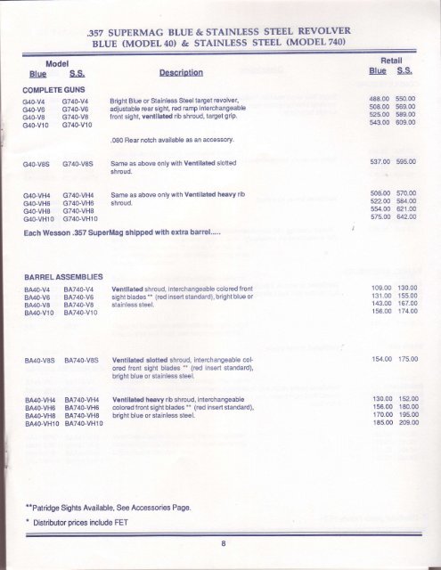 1992 Price List