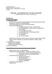 Übungs- und Spielformen mit dem Pezziball - Department Sport ...