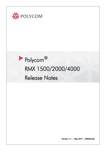 RMX Release Notes V7.2.book - Polycom