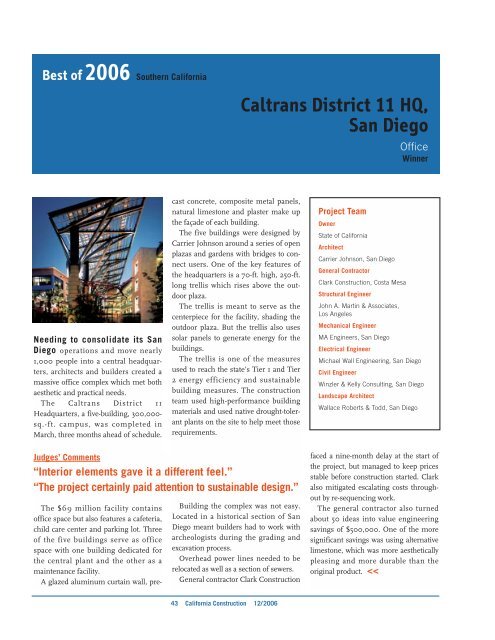 Best Of 2006 - McGraw Hill Construction