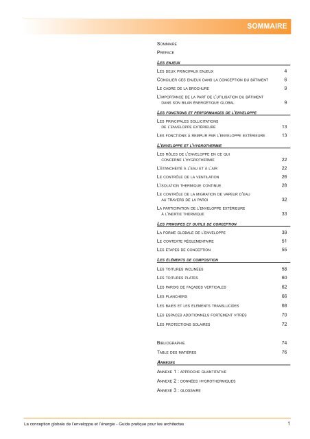 LA CONCEPTION GLOBALE DE L'ENVELOPPE ... - Energie Wallonie