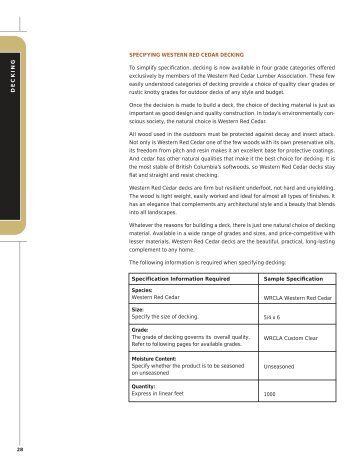 WESTERN RED CEDAR SIDING Specification Information Required ...