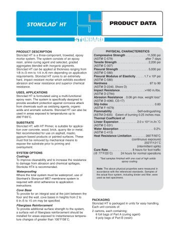 Stonclad HT Product Data